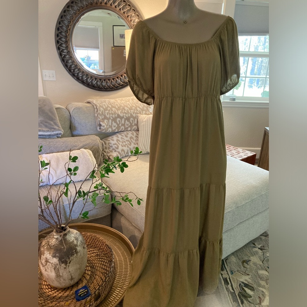 SO olive empire maxi dress size gypsy milkmaid XLG